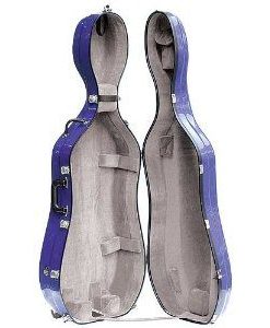 Bobelock 2000W Fiberglass Blue/Gray 4/4 Cello Case with Wheels