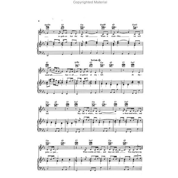adele skyfall from 007 piano vocal guitar sheet music skyfall adele sheet music