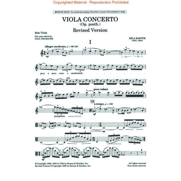 Viola Concerto, Op. Posth. (ed. Dellamaggiore/Bartók) Evergreen