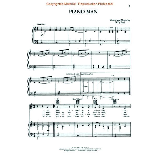 billy joel greatest hits volumes 1 and 2 piano vocal guitar the stranger billy joel sheet music