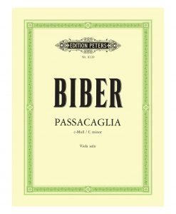 Heinrich Biber Passacaglia in C Minor Viola Solo 8339 Edition Peters